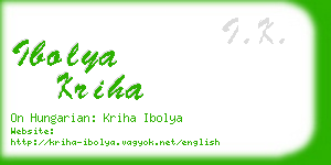 ibolya kriha business card